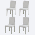 Ensemble de 2 chaises de salle à manger, chaises modernes pour cuisine et salle à manger, assise rembourrée en lin et pieds en bois d'hévéa