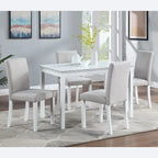 Ensemble de 2 chaises de salle à manger, chaises modernes pour cuisine et salle à manger, assise rembourrée en lin et pieds en bois d'hévéa