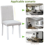 Ensemble de 2 chaises de salle à manger, chaises modernes pour cuisine et salle à manger, assise rembourrée en lin et pieds en bois d'hévéa