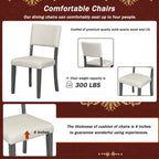 Ensemble de table et chaises de salle à manger rondes rétro 5 pièces, style ferme, avec pieds de table incurvés.