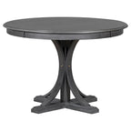 Ensemble de table et chaises de salle à manger rondes rétro 5 pièces, style ferme, avec pieds de table incurvés.