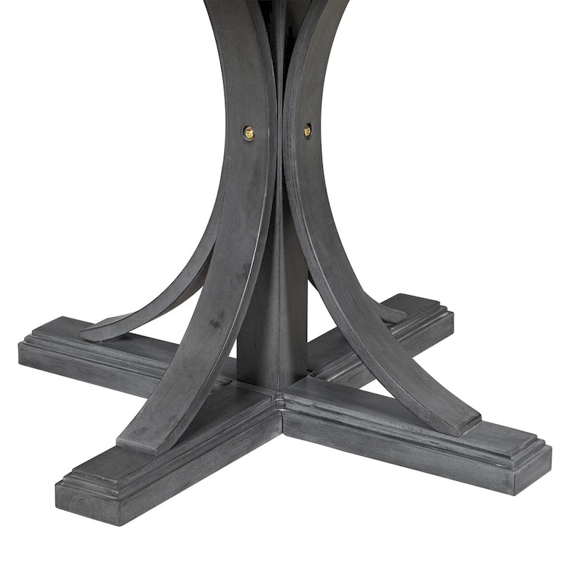 Ensemble de table et chaises de salle à manger rondes rétro 5 pièces, style ferme, avec pieds de table incurvés.