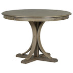 Ensemble de table et chaises de salle à manger rondes rétro 5 pièces, style ferme, avec pieds de table incurvés.