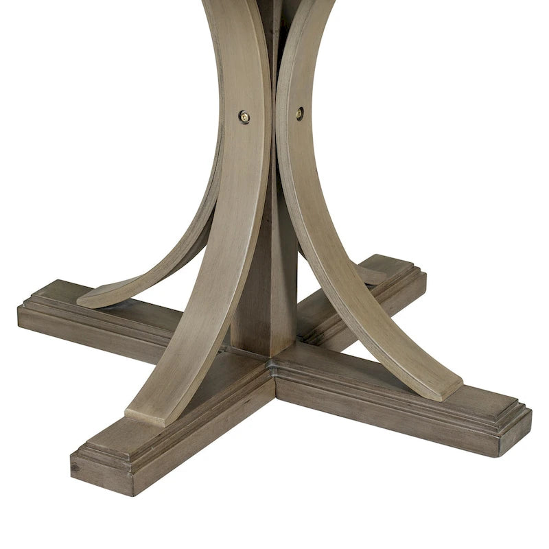 Ensemble de table et chaises de salle à manger rondes rétro 5 pièces, style ferme, avec pieds de table incurvés.