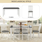 Ensembles de salle à manger rustiques 7 pièces (table et chaises) - Ensembles simples avec pieds profilés pour espaces ouverts