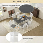 Ensembles de salle à manger rustiques 7 pièces (table et chaises) - Ensembles simples avec pieds profilés pour espaces ouverts