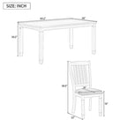 Ensembles de salle à manger rustiques 7 pièces (table et chaises) - Ensembles simples avec pieds profilés pour espaces ouverts
