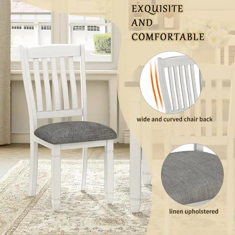 Ensembles de salle à manger rustiques 7 pièces (table et chaises) - Ensembles simples avec pieds profilés pour espaces ouverts