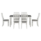 Ensembles de salle à manger rustiques 7 pièces (table et chaises) - Ensembles simples avec pieds profilés pour espaces ouverts