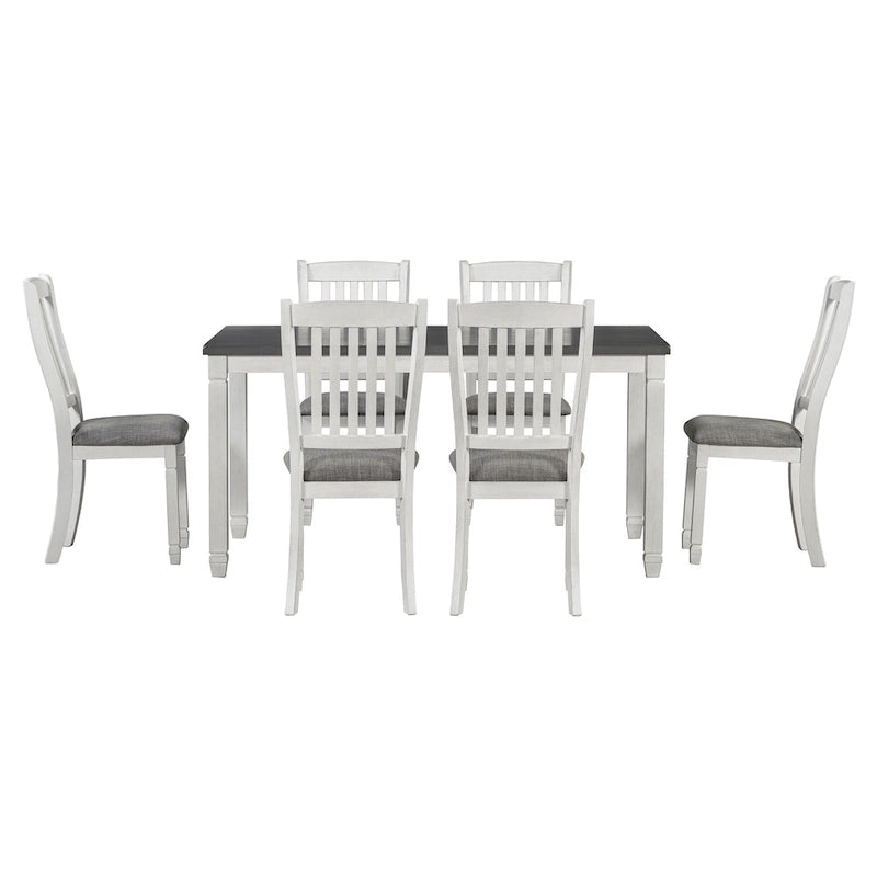 Ensembles de salle à manger rustiques 7 pièces (table et chaises) - Ensembles simples avec pieds profilés pour espaces ouverts