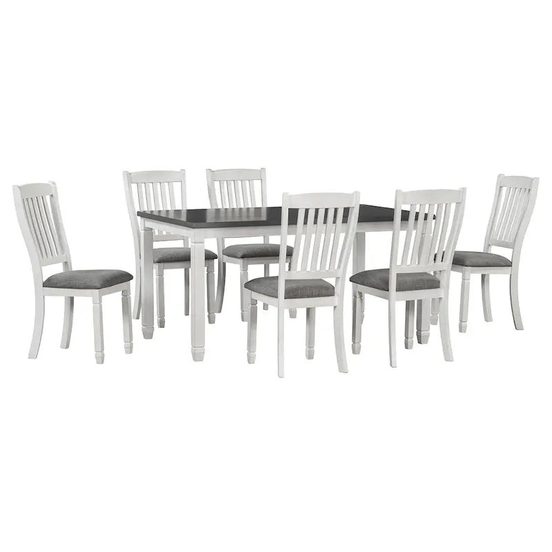 Ensembles de salle à manger rustiques 7 pièces (table et chaises) - Ensembles simples avec pieds profilés pour espaces ouverts