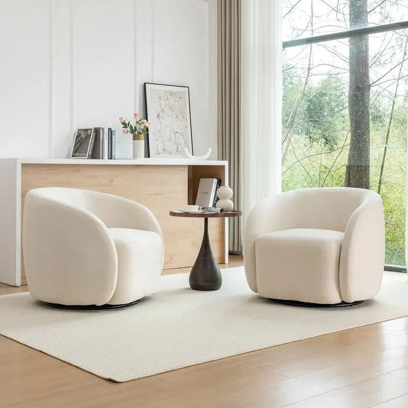 SEYNAR Fauteuil pivotant à 360° en velours moderne et glamour (lot de 2)