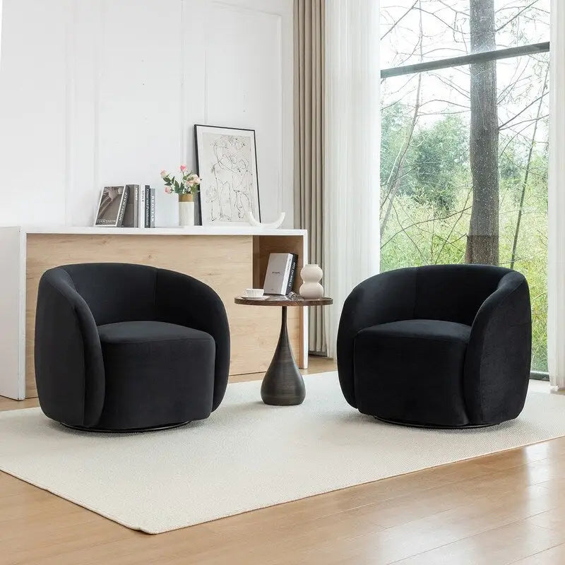 SEYNAR Fauteuil pivotant à 360° en velours moderne et glamour (lot de 2)