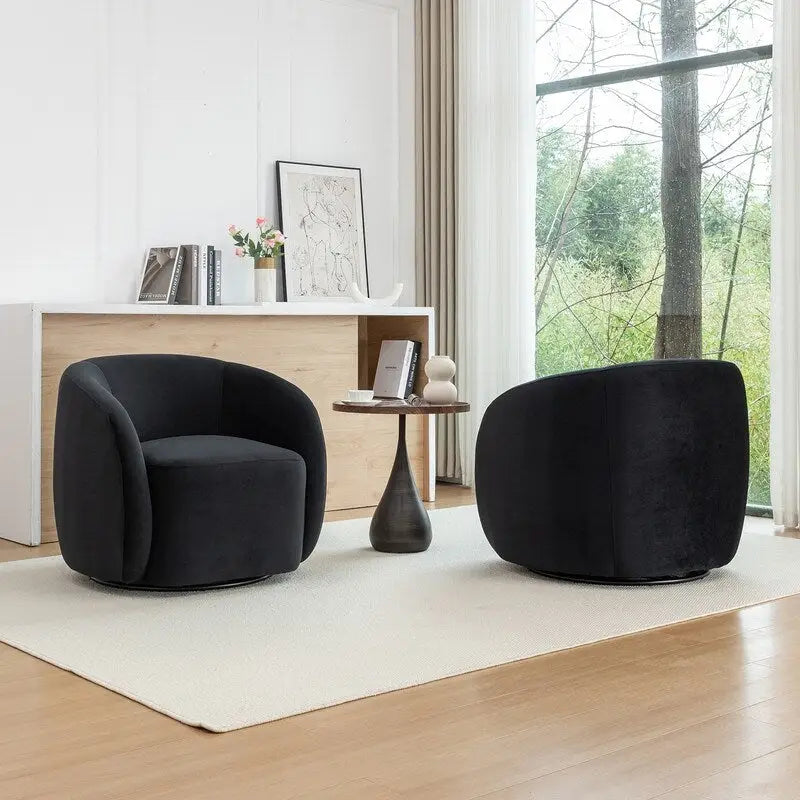 SEYNAR Fauteuil pivotant à 360° en velours moderne et glamour (lot de 2)