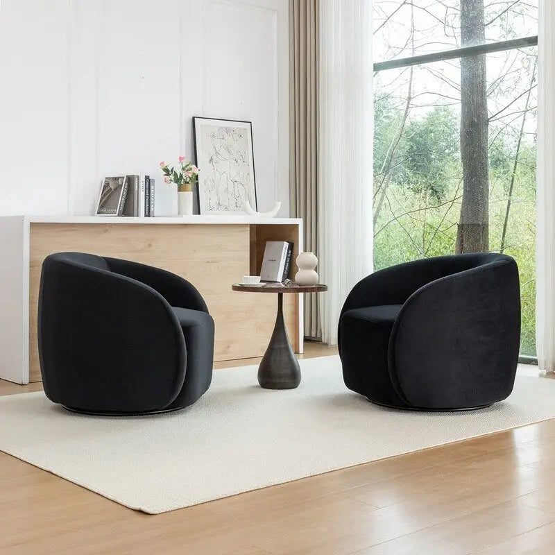 SEYNAR Fauteuil pivotant à 360° en velours moderne et glamour (lot de 2)