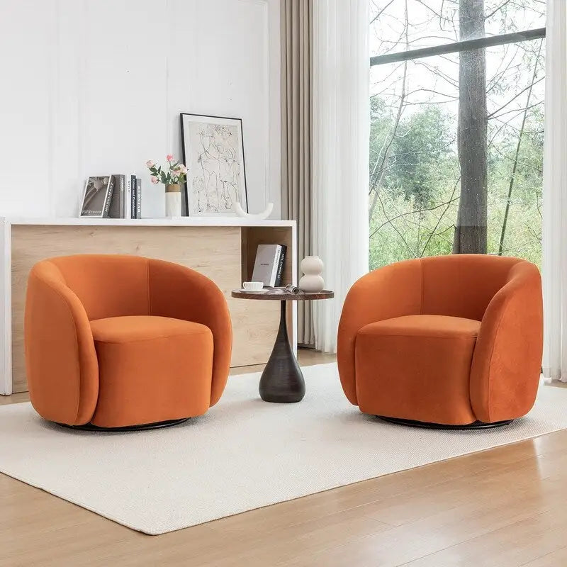 SEYNAR Fauteuil pivotant à 360° en velours moderne et glamour (lot de 2)
