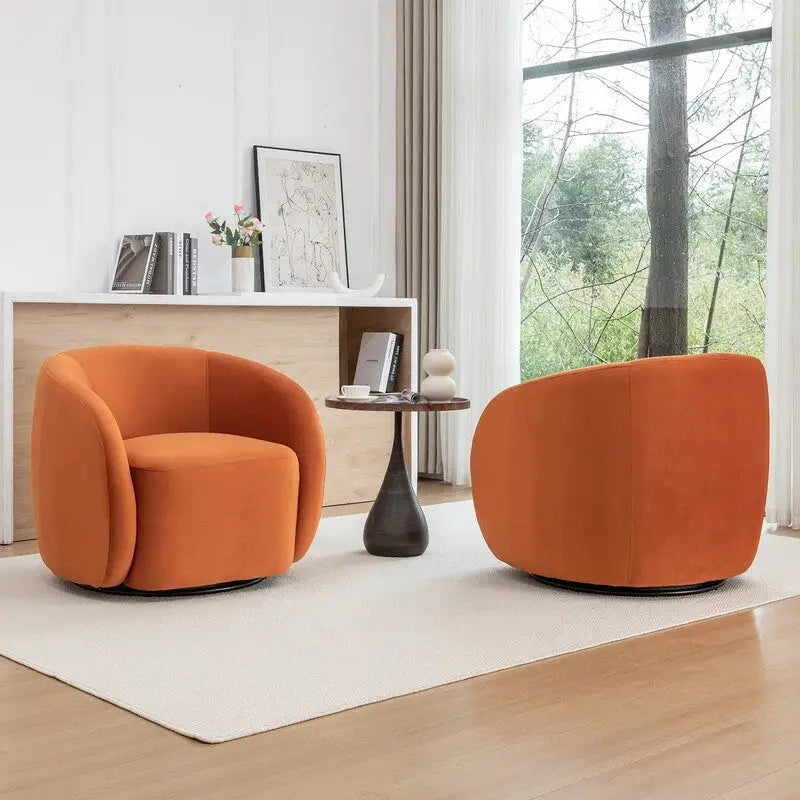 SEYNAR Fauteuil pivotant à 360° en velours moderne et glamour (lot de 2)