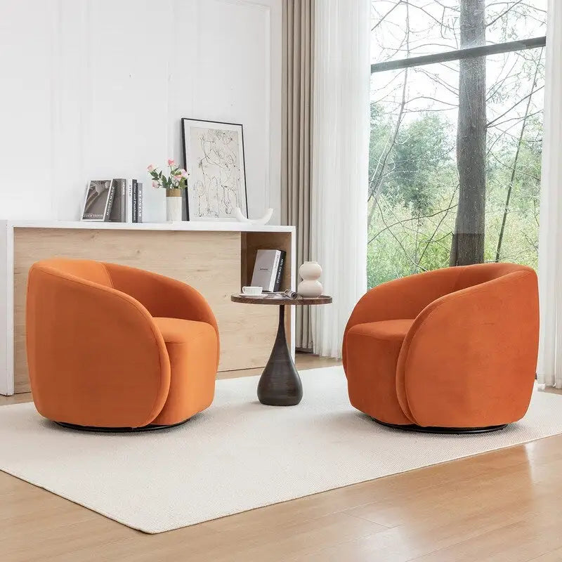 SEYNAR Fauteuil pivotant à 360° en velours moderne et glamour (lot de 2)