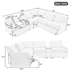 Canapé d'angle inclinable électrique, canapé sectionnel avec porte-gobelets, ports USB et prise électrique pour salon