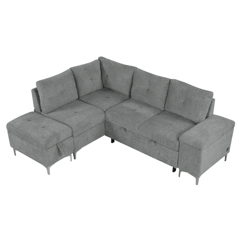 Canapé d'angle inclinable électrique, canapé sectionnel avec porte-gobelets, ports USB et prise électrique pour salon