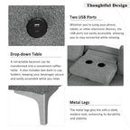 Canapé d'angle inclinable électrique, canapé sectionnel avec porte-gobelets, ports USB et prise électrique pour salon