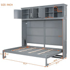 Lit escamotable Queen Size avec rangements supérieurs