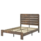 Ensemble de chambre à coucher 3 pièces comprenant un cadre de lit plateforme en bois avec tête de lit et un ensemble de 2 tables de chevet en bois massif avec trois tiroirs.