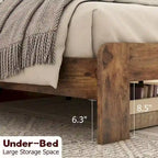 Ensemble de chambre à coucher 3 pièces comprenant un cadre de lit plateforme en bois avec tête de lit et un ensemble de 2 tables de chevet en bois massif avec trois tiroirs.