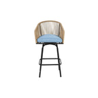 Ensemble de 4 tabourets de bar d'extérieur avec accoudoirs, chaises de bar en rotin résistant aux intempéries avec dossier pour jardin, terrasse, piscine, balcon
