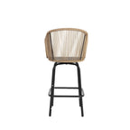 Ensemble de 4 tabourets de bar d'extérieur avec accoudoirs, chaises de bar en rotin résistant aux intempéries avec dossier pour jardin, terrasse, piscine, balcon