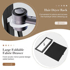 Armoire à bijoux pivotante Gymax avec miroir, organisateur de rangement pour bijoux