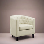 Fauteuil d'appoint, fauteuil tonneau capitonné en similicuir, fauteuil d'appoint moderne du milieu du siècle, fauteuil confortable, fauteuils tonneau