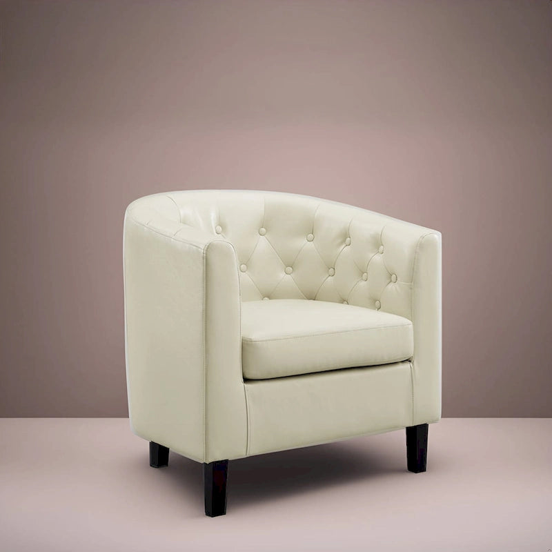 Fauteuil d'appoint, fauteuil tonneau capitonné en similicuir, fauteuil d'appoint moderne du milieu du siècle, fauteuil confortable, fauteuils tonneau