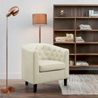 Fauteuil d'appoint, fauteuil tonneau capitonné en similicuir, fauteuil d'appoint moderne du milieu du siècle, fauteuil confortable, fauteuils tonneau