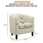 Fauteuil d'appoint, fauteuil tonneau capitonné en similicuir, fauteuil d'appoint moderne du milieu du siècle, fauteuil confortable, fauteuils tonneau