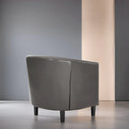 Fauteuil d'appoint, fauteuil tonneau capitonné en similicuir, fauteuil d'appoint moderne du milieu du siècle, fauteuil confortable, fauteuils tonneau