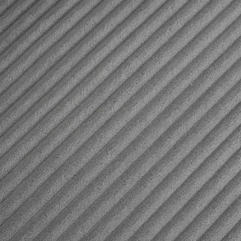 Canapé d'angle avec pouf amovible, en velours côtelé, en forme de L, à assise profonde, avec coussins lombaires et poches latérales.