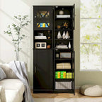 Armoire de salle de bain autoportante Costway 67 pouces (170 cm) avec rangement intégré et 5 compartiments - Voir les détails