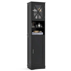 Armoire de salle de bain autoportante Costway 67 pouces (170 cm) avec rangement intégré et 5 compartiments - Voir les détails