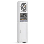 Armoire de salle de bain autoportante Costway 67 pouces (170 cm) avec rangement intégré et 5 compartiments - Voir les détails