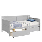 Lit de jour simple en pin avec cadre de canapé-lit et 2 tiroirs de rangement