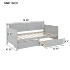 Lit de jour simple en pin avec cadre de canapé-lit et 2 tiroirs de rangement