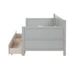 Lit de jour simple en pin avec cadre de canapé-lit et 2 tiroirs de rangement