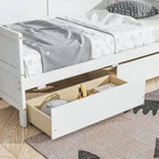 Lit de jour simple en pin avec cadre de canapé-lit et 2 tiroirs de rangement