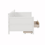 Lit de jour simple en pin avec cadre de canapé-lit et 2 tiroirs de rangement