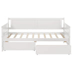 Lit de jour simple en pin avec cadre de canapé-lit et 2 tiroirs de rangement