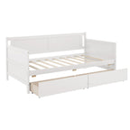 Lit de jour simple en pin avec cadre de canapé-lit et 2 tiroirs de rangement