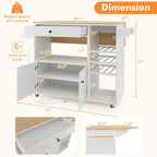 Chariot de cuisine Gymax avec abattant et étagère pour micro-ondes avec prise électrique
