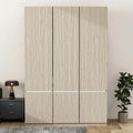 Armoire-penderie autoportante pour chambre à coucher avec tringle à vêtements, armoire en bois à 6 portes