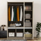 Armoire-penderie autoportante pour chambre à coucher avec tringle à vêtements, armoire en bois à 6 portes